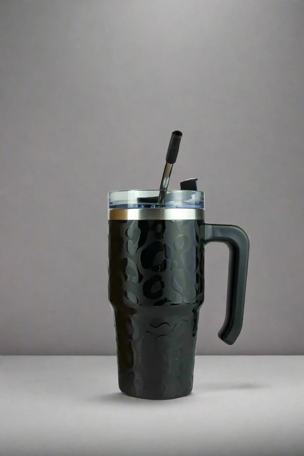 THE SIPPÉR STEEL STRAW TUMBLER - 20 OZ | BLACK CHEETAH PRINT